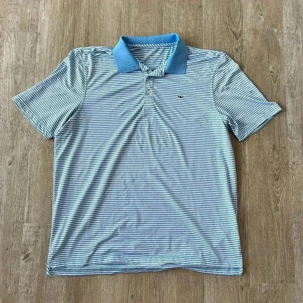 Vineyard Vines Blue Striped Polo Shirt